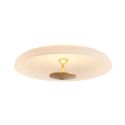 Plafonnier vintage doré disque verre dépoli 40 cm LED - Avelis