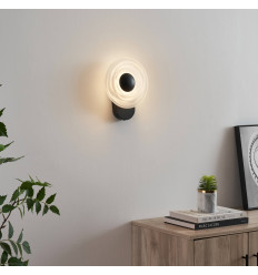 Applique murale noire effet halo sculpté LED 6W  - Sorelli
