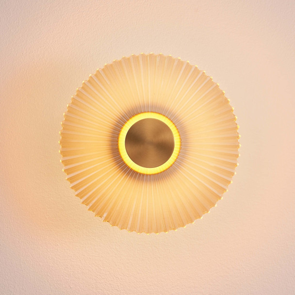 Applique design dorée disque plissé LED 28 cm -...