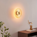 Applique design dorée disque plissé LED 28 cm - Ambrelia
