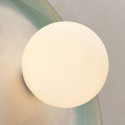 Applique en céramique blanche et vert d’eau avec verre opalin 27 cm - Azélie
