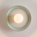 Applique en céramique blanche et vert d’eau avec verre opalin 27 cm - Azélie