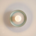 Applique en céramique blanche et vert d’eau avec verre opalin 27 cm - Azélie
