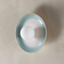 Applique en céramique blanche et vert d’eau avec verre opalin 27 cm - Azélie