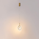 Suspension dorée LED disque en verre transparent texturé - Alma