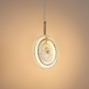 Suspension dorée LED disque en verre transparent texturé - Alma