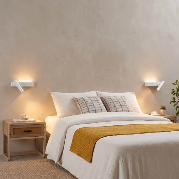 Lot de 2 appliques blanches tête de lit droite...