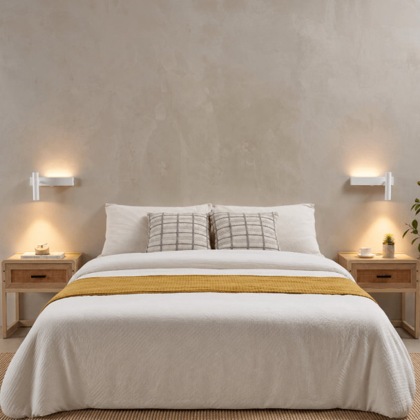 Lot de 2 appliques blanches tête de lit droite...