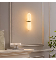 Applique ovale effet marbre avec anneau doré 40 cm -...