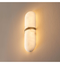 Applique ovale effet marbre avec anneau doré 40 cm -... 2
