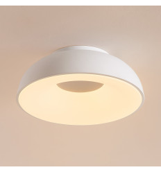 Plafonnier rond épuré blanc LED dimmable 40 cm - Séline