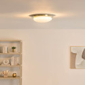 Plafonnier LED dimmable doré brillant avec diffuseur opalin 50 cm - Kiel