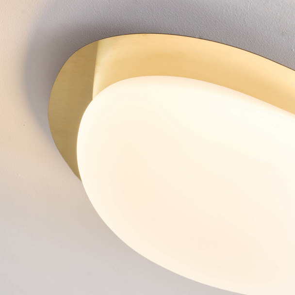 Plafonnier LED dimmable doré brillant avec...