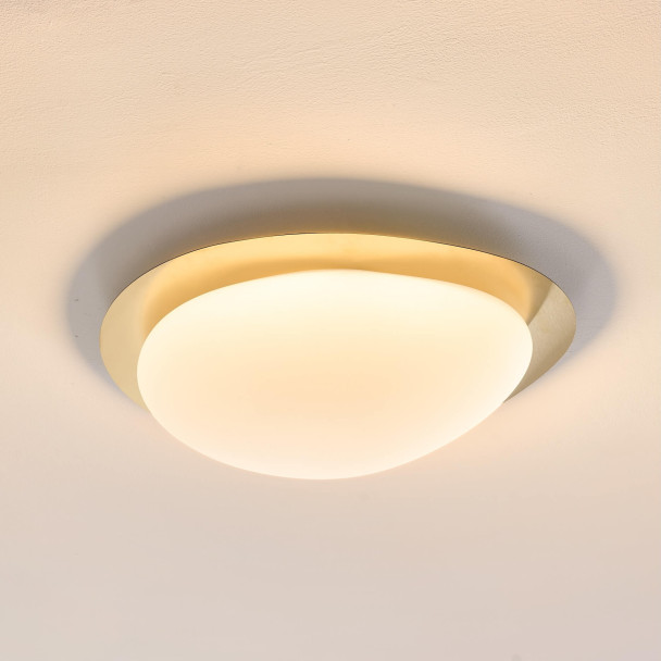 Plafonnier LED dimmable doré brillant avec...