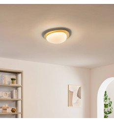 Plafonnier LED dimmable doré brillant avec diffuseur...