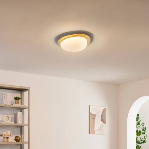 Plafonnier LED dimmable doré brillant avec...