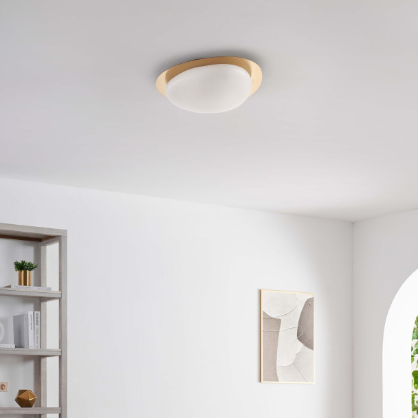 Plafonnier LED dimmable doré brillant avec...