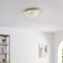 Plafonnier LED dimmable doré brillant avec diffuseur opalin 50 cm - Kiel
