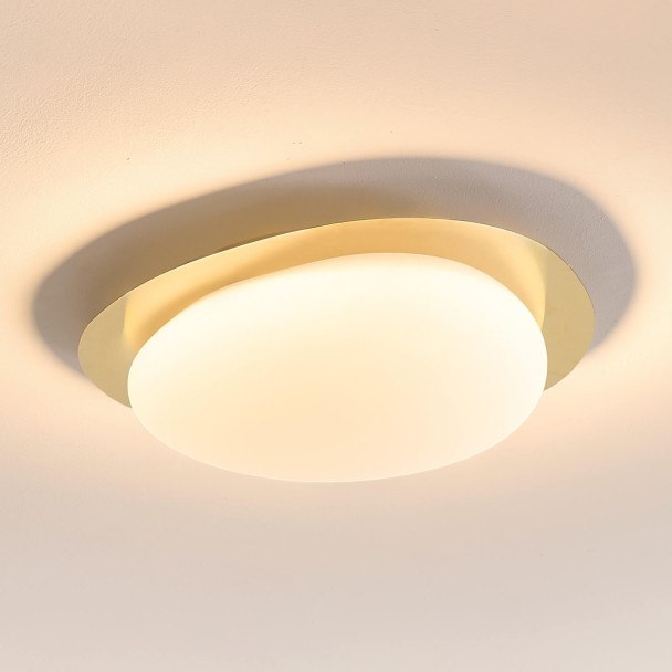 Plafonnier LED dimmable doré brillant avec...