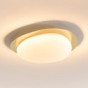 Plafonnier LED dimmable doré brillant avec diffuseur opalin 50 cm - Kiel