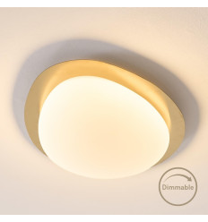 Plafonnier LED dimmable doré brillant avec diffuseur... 2