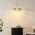 Suspension LED contemporaine avec disque en verre vert 45 cm - Solvani