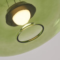 Suspension LED contemporaine avec disque en verre vert 45 cm - Solvani