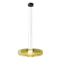 Suspension LED contemporaine avec disque en verre vert 45 cm - Solvani