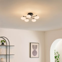 Plafonnier élégant noir et blanc dimmable à 5 sphères lumineuses - Vittoria