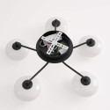 Plafonnier élégant noir et blanc dimmable à 5 sphères lumineuses - Vittoria