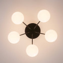 Plafonnier élégant noir et blanc dimmable à 5 sphères lumineuses - Vittoria