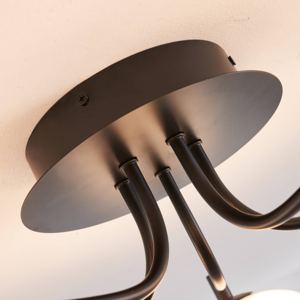 Plafonnier élégant noir et blanc dimmable à 5...