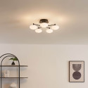 Plafonnier élégant noir et blanc dimmable à 5 sphères lumineuses - Vittoria