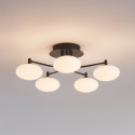 Plafonnier élégant noir et blanc dimmable à 5 sphères lumineuses - Vittoria