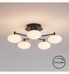 Plafonnier élégant noir et blanc dimmable à 5 sphères... 2