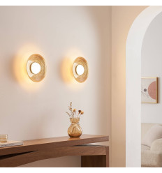 Applique LED design ronde verre ambré et diffuseur blanc... 2