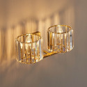 Applique murale luxueuse dorée en cristal double éclairage - Orivania