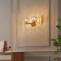 Applique murale luxueuse dorée en cristal double éclairage - Orivania