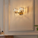 Applique murale luxueuse dorée en cristal double éclairage - Orivania