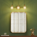 Longue applique vintage dorée triple verre dépoli - Gabriela