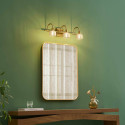 Longue applique vintage dorée triple verre dépoli - Gabriela
