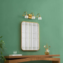 Longue applique vintage dorée triple verre dépoli - Gabriela