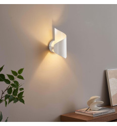 Petit luminaire mural d'ambiance torsade blanc mat 25 cm...
