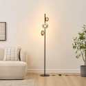 Lampadaire LED dimmable ultra design noir et verre fumé 160 cm - Rafaelli