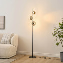 Lampadaire LED dimmable ultra design noir et verre fumé 160 cm - Rafaelli