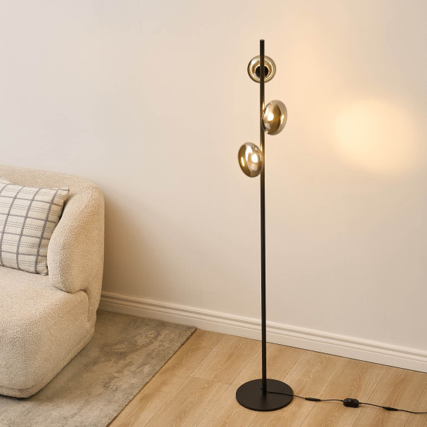 Lampadaire LED dimmable ultra design noir et...