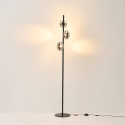 Lampadaire LED dimmable ultra design noir et verre fumé 160 cm - Rafaelli