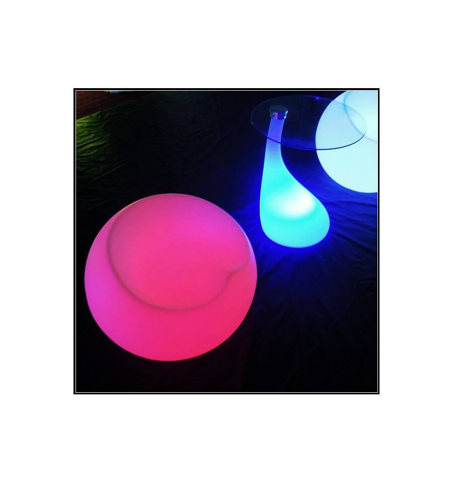 Cube Lumineux LED RGB Avec Télécommande - Table Basse/pouf D'extérieur (43x43x43 Cm)